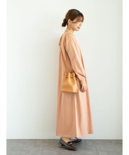 Green　Parks（グリーンパークス）の「・SUGAR SPOON バックギャザーワンピース＊（ワンピース・レディース・アイボリー/パープル/チャコールグレー/オレンジ・FREE）」の15枚目の写真