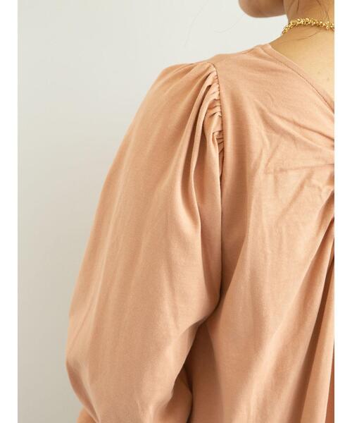 Green　Parks（グリーンパークス）の「・SUGAR SPOON バックギャザーワンピース＊（ワンピース・レディース・アイボリー/パープル/チャコールグレー/オレンジ・FREE）」の18枚目の写真