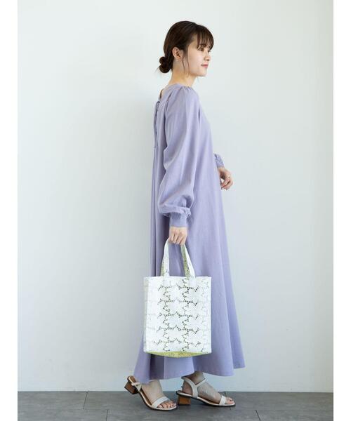 Green　Parks（グリーンパークス）の「・SUGAR SPOON バックギャザーワンピース＊（ワンピース・レディース・アイボリー/パープル/チャコールグレー/オレンジ・FREE）」の20枚目の写真