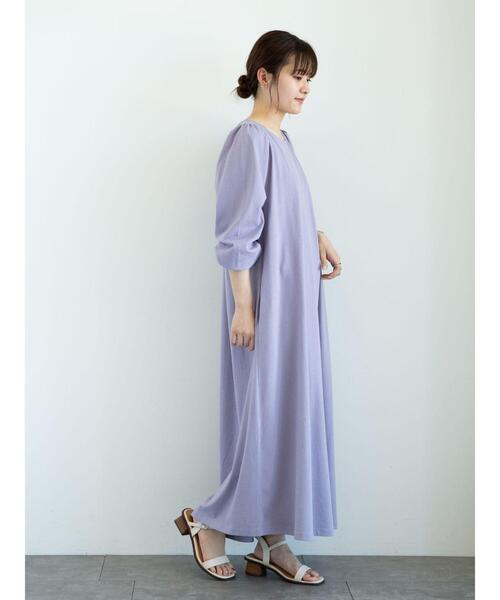 Green　Parks（グリーンパークス）の「・SUGAR SPOON バックギャザーワンピース＊（ワンピース・レディース・アイボリー/パープル/チャコールグレー/オレンジ・FREE）」の22枚目の写真