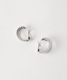 BY メタル×パールモチーフ ダブルイヤリング ∴