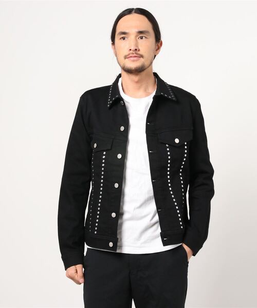 GalaabenD(ガラアーベント)の「GalaabenD /ガラアーベント /EXフィットデニム スタッズデニムジャケット(デニムジャケット・メンズ・ブラック・MEDIUM/SMALL/LARGE)」の5枚目の写真