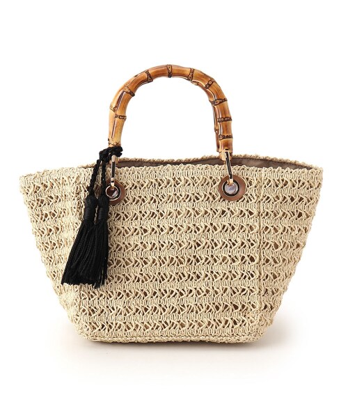 DRESKIP（ドレスキップ）の「◆バンブーハンドルペーパートート（トートバッグ・レディース・ベージュ/グレー/キャメル・00）」の6枚目の写真