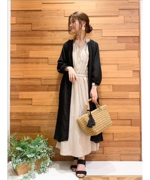 DRESKIP（ドレスキップ）の「◆バンブーハンドルペーパートート（トートバッグ・レディース・ベージュ/グレー/キャメル・00）」の4枚目の写真