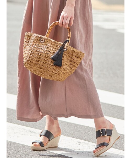 DRESKIP（ドレスキップ）の「◆バンブーハンドルペーパートート（トートバッグ・レディース・ベージュ/グレー/キャメル・00）」の14枚目の写真