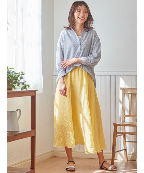 SHOO・LA・RUE(シューラルー)の「◆【S-3L】フレンチリネン前開きシャツ(シャツ/ブラウス・レディース・ホワイト系/ベージュ系1/ベージュ/ネイビー系2/グレー系その他3/ピンク系/ブラック系1/マスタード/ベージュ系2/ライトオレンジ系/オリーブ/グリーン系その他4/ネイビー/ブルー/チャコールグレー・01/02/03/04/05)」の18枚目の写真