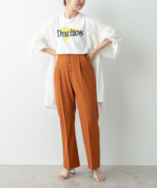 Omekashi(オメカシ)の「フロントボタンストレートパンツ(その他パンツ・レディース・ブラック/ブラウン/ライム/ベージュ・38/36)」の13枚目の写真