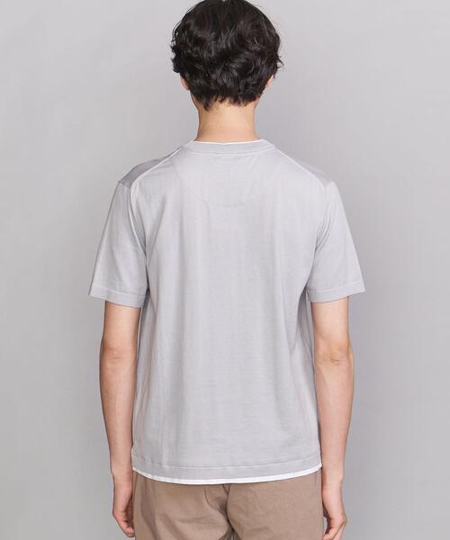 BEAUTY&YOUTH UNITED ARROWS（ビューティーアンドユースユナイテッドアローズ）の「BY ガスコットン レイヤード ニット Tシャツ（ニット/セーター・メンズ・オリーブ/ネイビー/ライトグレー・MEDIUM/X-LARGE/LARGE/SMALL）」の6枚目の写真