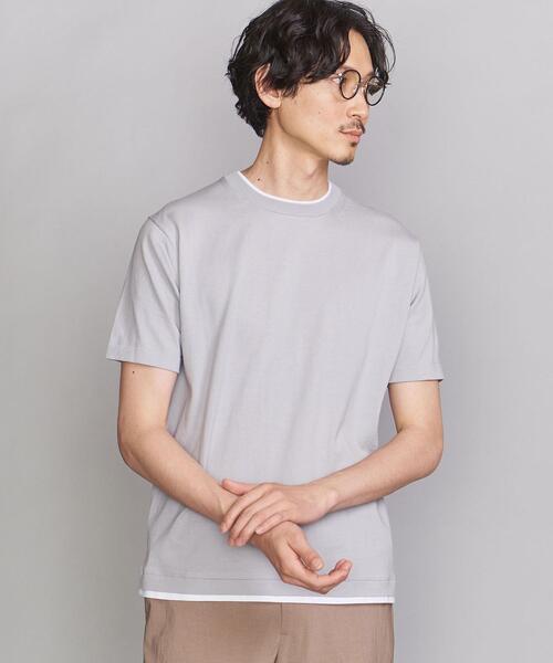 BEAUTY&YOUTH UNITED ARROWS（ビューティーアンドユースユナイテッドアローズ）の「BY ガスコットン レイヤード ニット Tシャツ（ニット/セーター・メンズ・オリーブ/ネイビー/ライトグレー・MEDIUM/X-LARGE/LARGE/SMALL）」の7枚目の写真