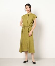 Jines | リネンAライン半袖ワンピース(ワンピース)