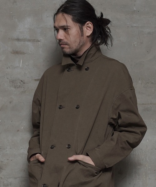 EGO TRIPPING(エゴトリッピング)の「mj7900-50DOUBLE BUTTON SHOPCOAT poplin コート(その他アウター・メンズ・カーキ/グレー・46/48)」の4枚目の写真