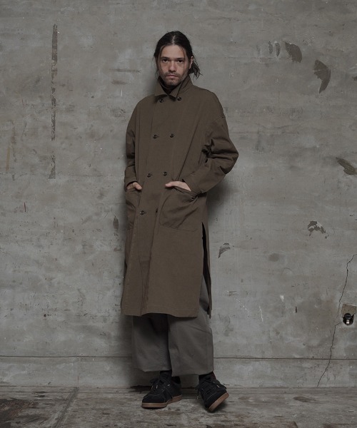EGO TRIPPING(エゴトリッピング)の「mj7900-50DOUBLE BUTTON SHOPCOAT poplin コート(その他アウター・メンズ・カーキ/グレー・46/48)」の5枚目の写真