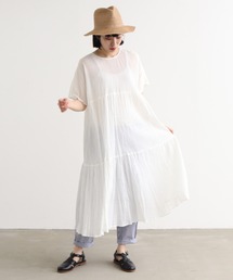コットン/アキハボイル　ティアードワンピース