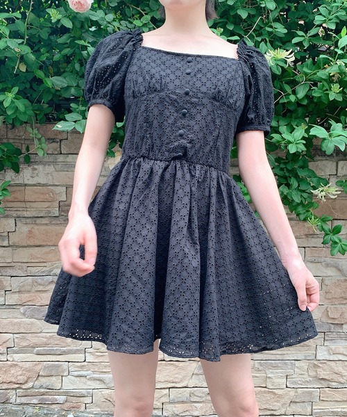 lilLilly リボンコットンミニドレス lilLilly リボンコットンミニドレス