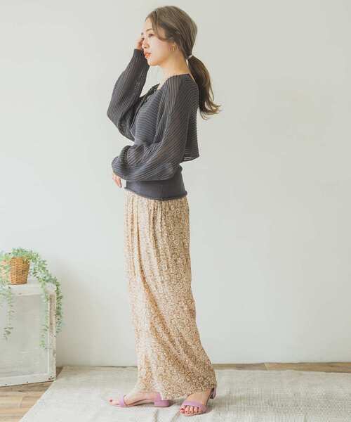 ITEMS URBANRESEARCH（アイテムズ アーバンリサーチ）の「柄プリーツパンツ（その他パンツ・レディース・ベージュ/ベージュ系その他/ブラック・FREE）」の21枚目の写真