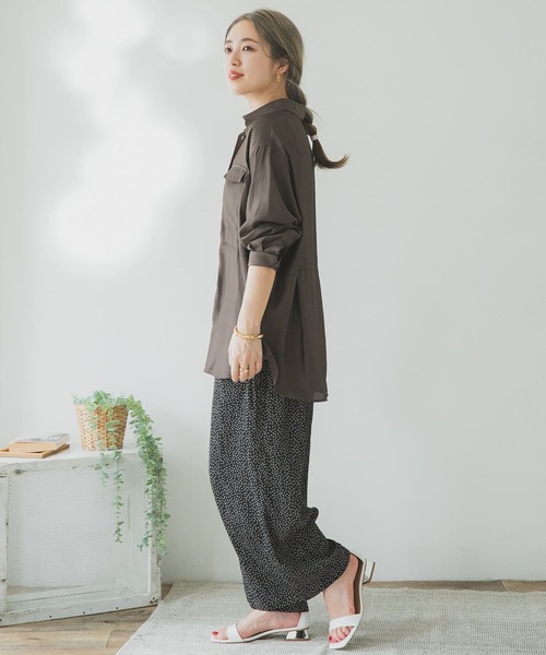 ITEMS URBANRESEARCH（アイテムズ アーバンリサーチ）の「柄プリーツパンツ（その他パンツ・レディース・ベージュ/ベージュ系その他/ブラック・FREE）」の11枚目の写真