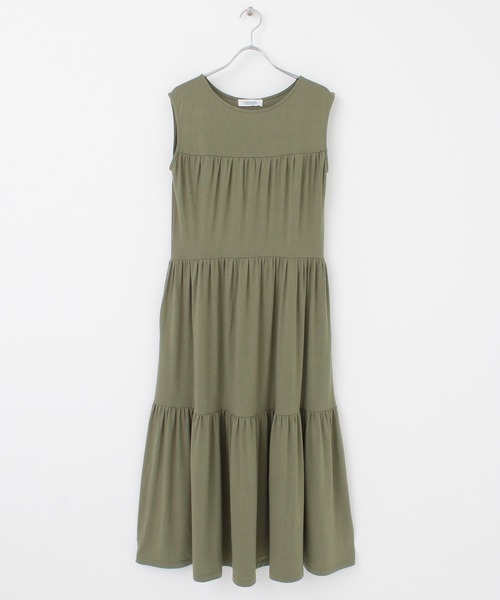 URBAN RESEARCH Sonny Label（アーバンリサーチサニーレーベル）の「ノースリーブティアードカットワンピース（ワンピース・レディース・ブラック/カーキ/モカ・FREE）」の10枚目の写真