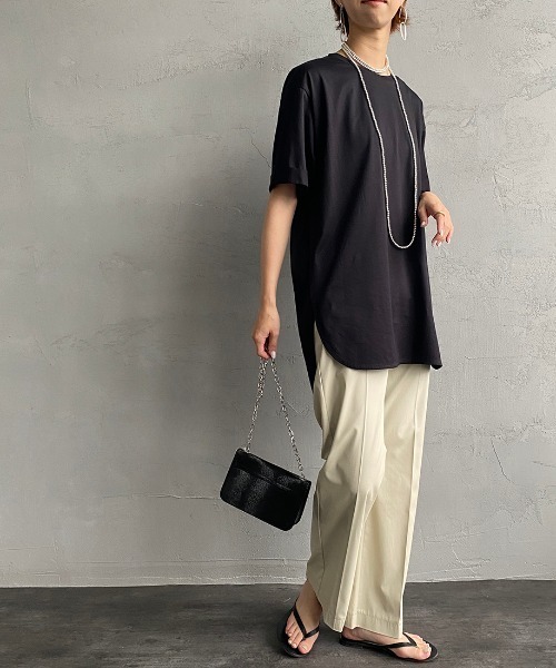 USINE（ユジーヌ）の「[USINE/ユジーヌ] フェイクレザー セミフレアセンタープレスパンツ（その他パンツ・レディース・ブラック/アイボリー・36）」の20枚目の写真