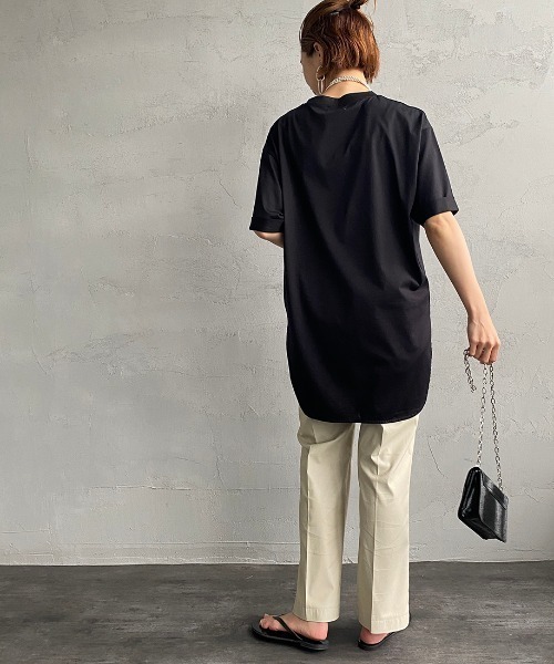 USINE（ユジーヌ）の「[USINE/ユジーヌ] フェイクレザー セミフレアセンタープレスパンツ（その他パンツ・レディース・ブラック/アイボリー・36）」の15枚目の写真