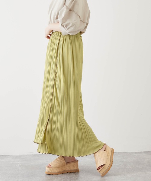 mikke（ミッケ）の「メロー配色パイピング アシンメトリープリーツスカート（スカート・レディース・ブラック/ベージュ/グリーン・FREE）」の16枚目の写真