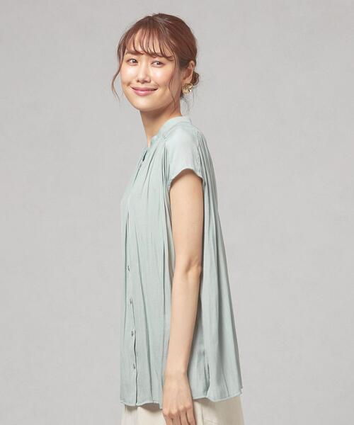 closet story（クローゼットストーリー）の「＜closet story（クローゼットストーリー）＞Pカッセンジョーゼット フレンチスリーブ [ブラウス] -手洗い可能-（シャツ/ブラウス・レディース・ホワイト/ベージュ/ライム・FREE）」の9枚目の写真