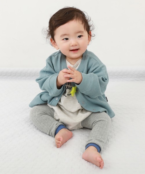 devirock（デビロック）の「ベビー バイカラー＆ボーダーレギンス（レギンス/スパッツ・キッズ・モカ/ピンク系その他/グレー系その他/ブルー系その他/杢グレー/スミクロ/ベージュ/グリーン系その他/アイボリー/ブラック系その他/ホワイト系その他・70-80cm/80-90cm）」の19枚目の写真