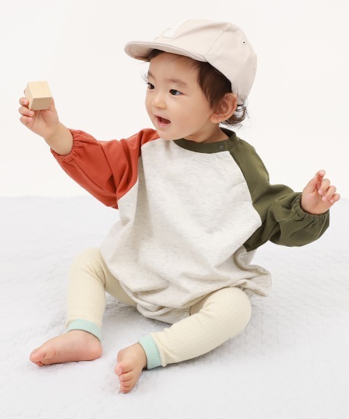 devirock（デビロック）の「ベビー バイカラー＆ボーダーレギンス（レギンス/スパッツ・キッズ・モカ/ピンク系その他/グレー系その他/ブルー系その他/杢グレー/スミクロ/ベージュ/グリーン系その他/アイボリー/ブラック系その他/ホワイト系その他・70-80cm/80-90cm）」の20枚目の写真