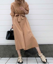 Q | ベルト付きギャザーワンピース(ワンピース)