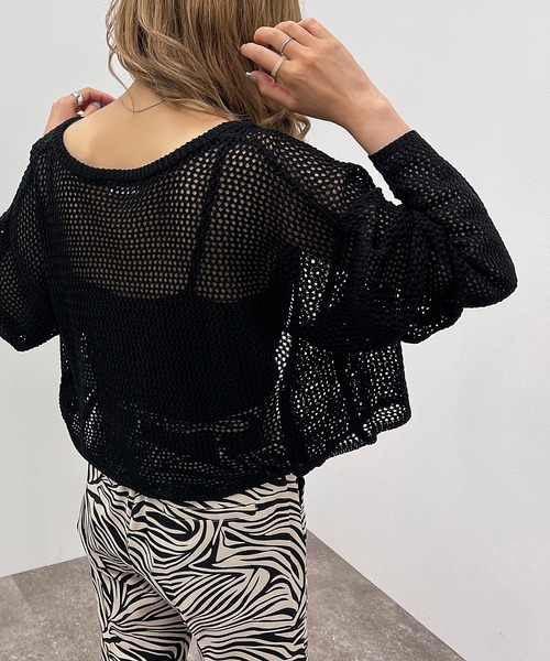 apres jour mignon（アプレジュールミニョン）の「メッシュカーディガン＋キャミＳＥＴ【ZOZOTOWN限定アイテム】（カーディガン/ボレロ・レディース・グリーン/パープル/ブラック/アイボリー・X-LARGE/フリー）」の15枚目の写真