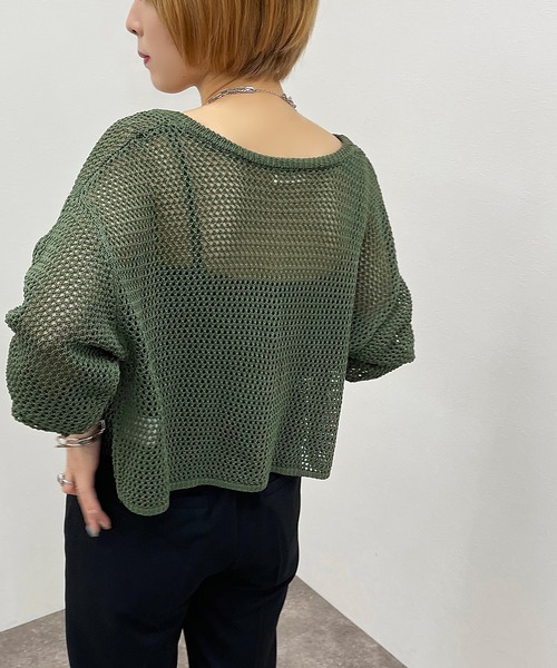 apres jour mignon（アプレジュールミニョン）の「メッシュカーディガン＋キャミＳＥＴ【ZOZOTOWN限定アイテム】（カーディガン/ボレロ・レディース・グリーン/パープル/ブラック/アイボリー・X-LARGE/フリー）」の21枚目の写真