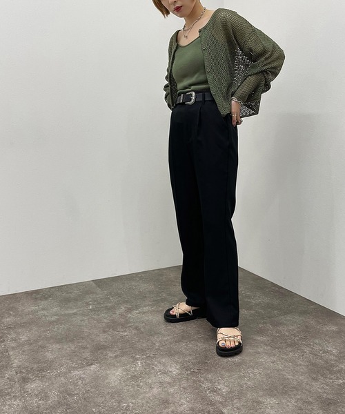 apres jour mignon（アプレジュールミニョン）の「メッシュカーディガン＋キャミＳＥＴ【ZOZOTOWN限定アイテム】（カーディガン/ボレロ・レディース・グリーン/パープル/ブラック/アイボリー・X-LARGE/フリー）」の22枚目の写真