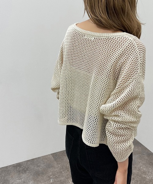 apres jour mignon（アプレジュールミニョン）の「メッシュカーディガン＋キャミＳＥＴ【ZOZOTOWN限定アイテム】（カーディガン/ボレロ・レディース・グリーン/パープル/ブラック/アイボリー・X-LARGE/フリー）」の8枚目の写真