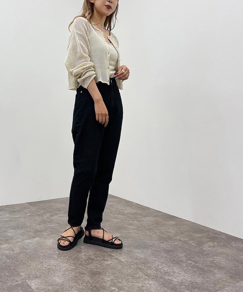 apres jour mignon（アプレジュールミニョン）の「メッシュカーディガン＋キャミＳＥＴ【ZOZOTOWN限定アイテム】（カーディガン/ボレロ・レディース・グリーン/パープル/ブラック/アイボリー・X-LARGE/フリー）」の10枚目の写真