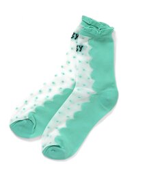 ガーリードットシースルークルーソックス