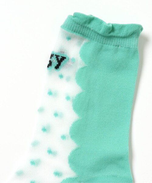 algy(アルジー)の「ガーリードットシースルークルーソックス(ソックス/靴下・キッズ・ブラック/ミント/オフホワイト・21/24)」の6枚目の写真