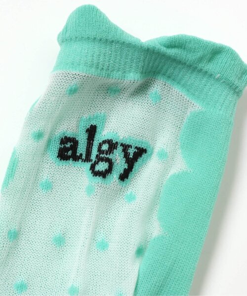 algy(アルジー)の「ガーリードットシースルークルーソックス(ソックス/靴下・キッズ・ブラック/ミント/オフホワイト・21/24)」の4枚目の写真