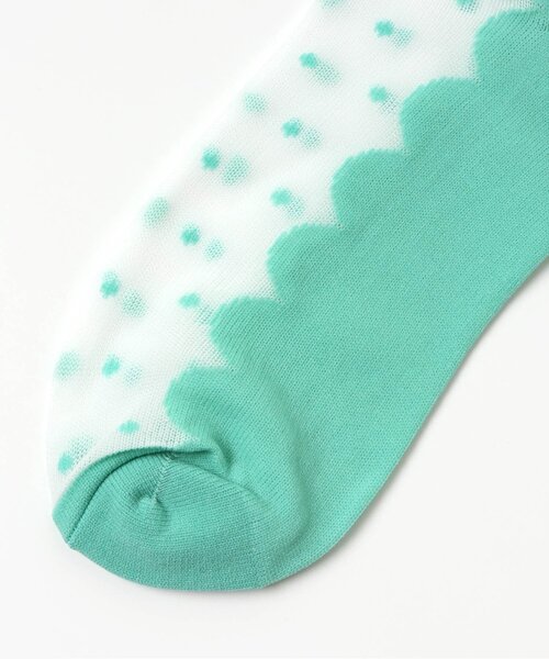algy(アルジー)の「ガーリードットシースルークルーソックス(ソックス/靴下・キッズ・ブラック/ミント/オフホワイト・21/24)」の5枚目の写真