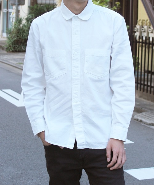 yield（イールド）の「【yield select apparel】フェイクプルオーバー ラウンドシャツ 15-101（シャツ/ブラウス・メンズ・ホワイト/ライトベージュ/ネイビー・M/L/LL/XXL）」の3枚目の写真