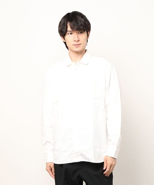 yield（イールド）の「【yield select apparel】フェイクプルオーバー ラウンドシャツ 15-101（シャツ/ブラウス・メンズ・ホワイト/ライトベージュ/ネイビー・M/L/LL/XXL）」の16枚目の写真
