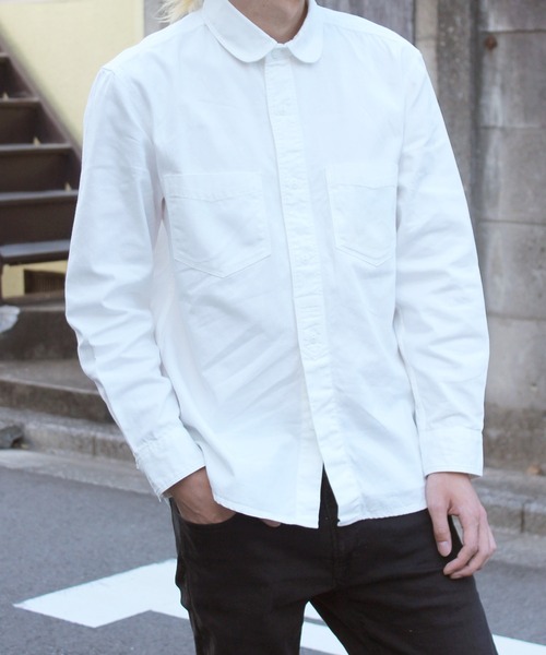 yield（イールド）の「【yield select apparel】フェイクプルオーバー ラウンドシャツ 15-101（シャツ/ブラウス・メンズ・ホワイト/ライトベージュ/ネイビー・M/L/LL/XXL）」の21枚目の写真