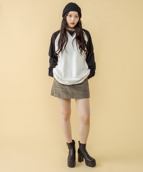 RASVOA（ラスボア）の「ＡＴＨＬＥＴＩＣラグランロンＴ（Tシャツ/カットソー・レディース・ブラック/レッド/グリーン・FREE）」の7枚目の写真