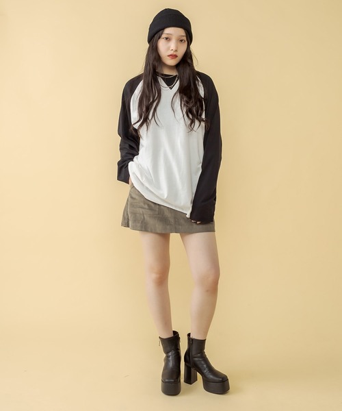 RASVOA（ラスボア）の「ＡＴＨＬＥＴＩＣラグランロンＴ（Tシャツ/カットソー・レディース・ブラック/レッド/グリーン・FREE）」の8枚目の写真