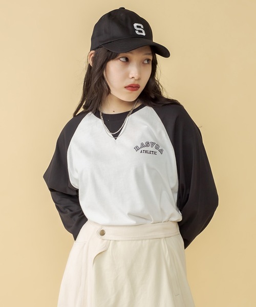 RASVOA（ラスボア）の「ＡＴＨＬＥＴＩＣラグランロンＴ（Tシャツ/カットソー・レディース・ブラック/レッド/グリーン・FREE）」の11枚目の写真