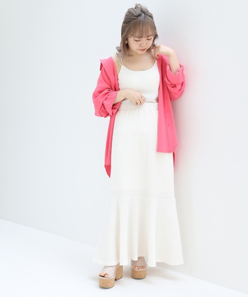 one after another NICE CLAUP（ワンアフターアナザーナイスクラップ）の「ビタミンカラーシャツ（シャツ/ブラウス・レディース・オフホワイト/ピンク/グリーン/ラベンダー/ライトベージュ・FREE）」の15枚目の写真