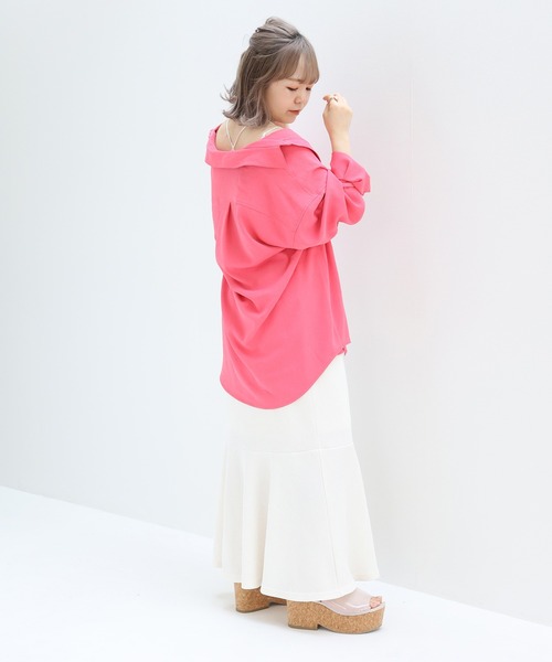 one after another NICE CLAUP（ワンアフターアナザーナイスクラップ）の「ビタミンカラーシャツ（シャツ/ブラウス・レディース・オフホワイト/ピンク/グリーン/ラベンダー/ライトベージュ・FREE）」の18枚目の写真