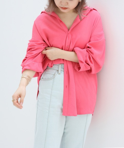 one after another NICE CLAUP（ワンアフターアナザーナイスクラップ）の「ビタミンカラーシャツ（シャツ/ブラウス・レディース・オフホワイト/ピンク/グリーン/ラベンダー/ライトベージュ・FREE）」の13枚目の写真