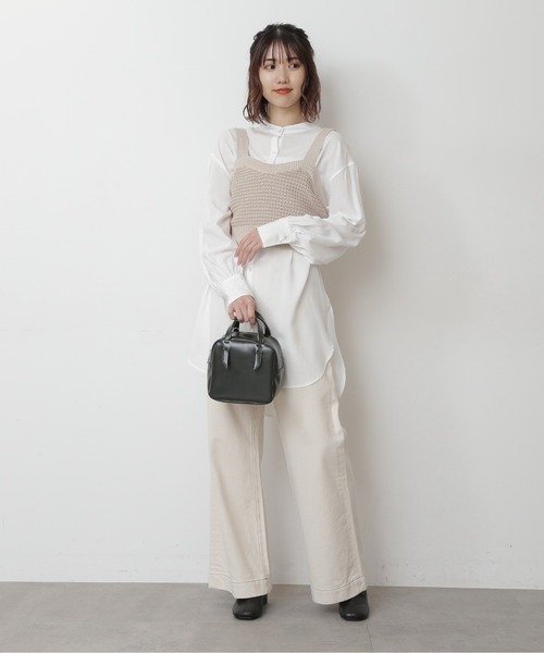 FREE'S MART（フリーズマート）の「◆タック編みニットビスチェ（ニット/セーター・レディース・ブラック/ベージュ/ブラウン・FREE）」の4枚目の写真