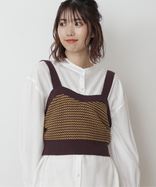 FREE'S MART（フリーズマート）の「◆タック編みニットビスチェ（ニット/セーター・レディース・ブラック/ベージュ/ブラウン・FREE）」の11枚目の写真