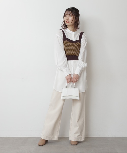 FREE'S MART（フリーズマート）の「◆タック編みニットビスチェ（ニット/セーター・レディース・ブラック/ベージュ/ブラウン・FREE）」の6枚目の写真