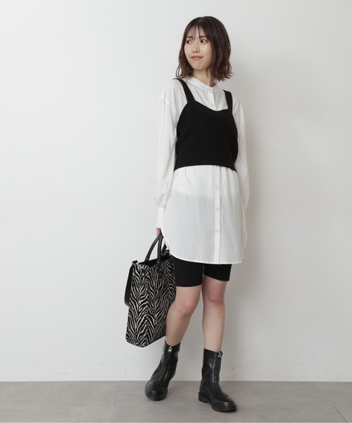 FREE'S MART（フリーズマート）の「◆タック編みニットビスチェ（ニット/セーター・レディース・ブラック/ベージュ/ブラウン・FREE）」の8枚目の写真